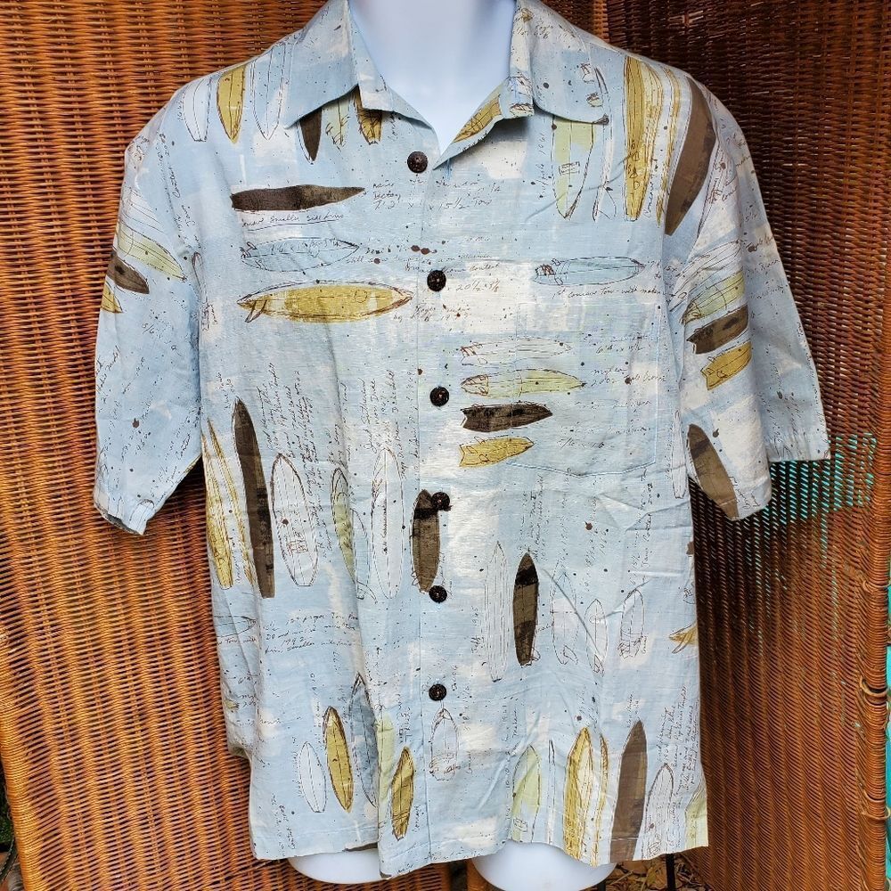 Vintage Kahala Aloha Surfboard Hawaii Print Shirt M